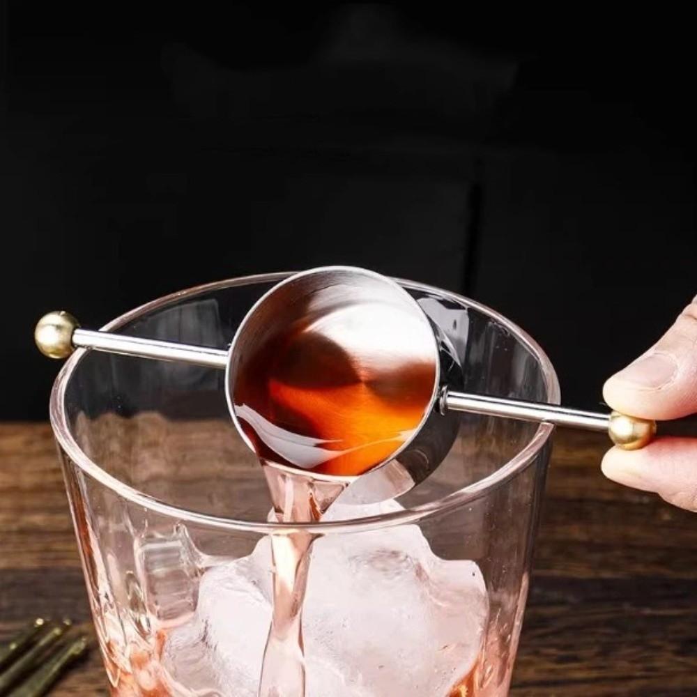 Stainless Steel Cocktail Jigger 30ml Double Bead Design Precision Mixing Tool Professional Long Rod Bartender Measuring Tools
