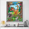 Disney 5D DIY Diamond Painting Bambi Illustration, Cartoon Full Diamond Mosaic Diamond Painting Art Wall Decoration Craft Set