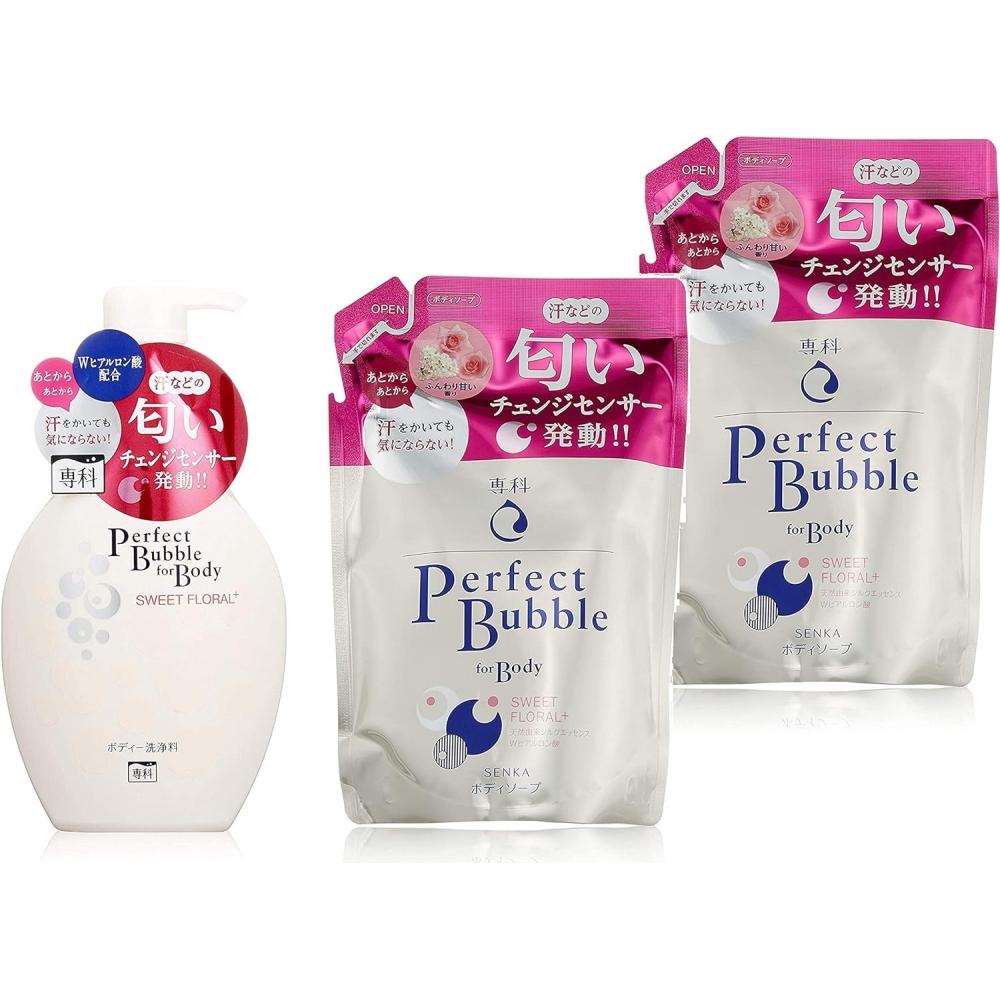 

Senka [Оптовая закупка] SENKA Perfect Bubble for Body Sweet Floral N Очищающее средство для тела Основной блок 500 мл + сменный блок 350 мл x 2 3 в ассортименте