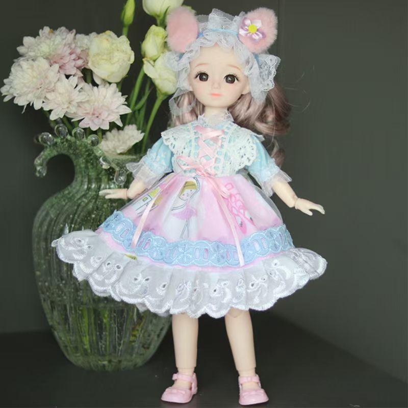 Oblečení pro 30cm panenku Pěkné šaty 1/6 BJD panenka DIY Oblékání Lolita Princeznovská sukně Oblečení Hračka pro dívku Sváteční dárek Doplňky pro panenku