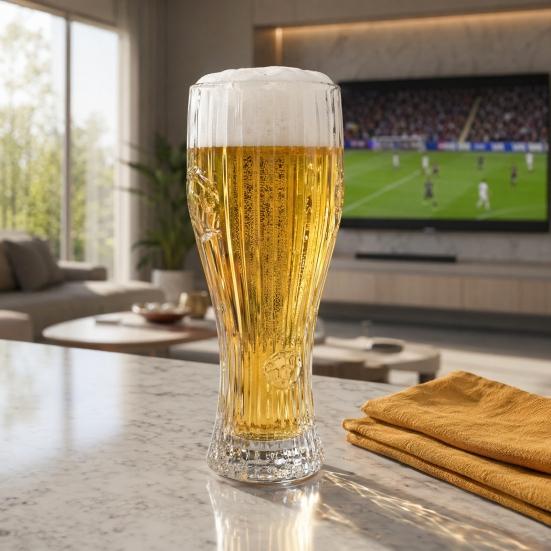 Szklanka do piwa Piłkarska, Pojemność 300ml/450ml, Przezroczysty kufel do piwa rzemieślniczego do domowego baru, Kubek Piłkarski dla Fanów Sportu
