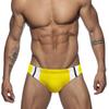Herren-Badehose, Badehose, Farbblockierung, modischer Druck, enge Passform, sexy Bademode, Strandkleidung, Bräunen, Surfen, Fitnessstudio