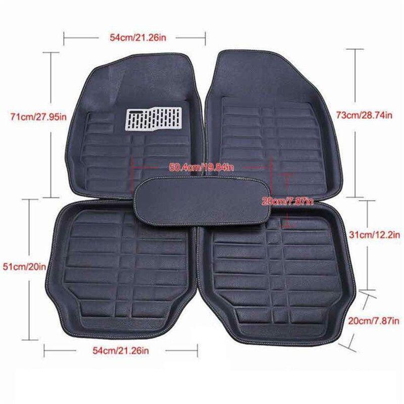 5Pcs/Set Universal Car Auto Floor Mats Floor Liner Pu Leather Carpet Semi Deep Dish Matting Car Floor Matting