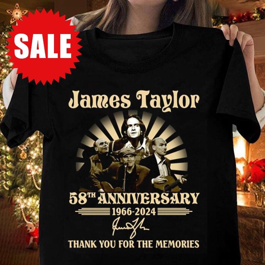 James Taylor 58Th Anniversary Thank You For The Memories T-Shirt Black Tee Full Unisex T-Shirt M