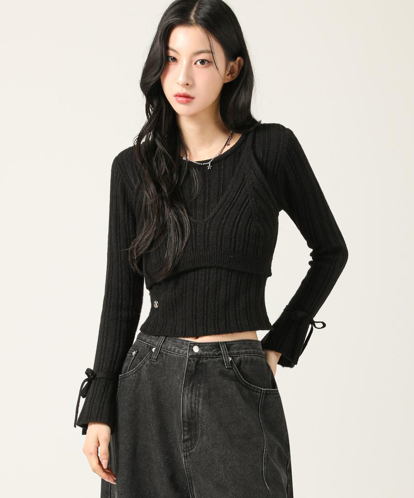 AVANDRESS Isabel Layered Knit Black