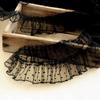 Black/White Mesh Lace Trim Vintage Lace Fabric Ribbon Decoration Material Pleated Lace Trim  Cuffs