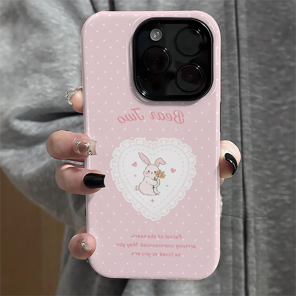 Love bunny applies to Apple 17promax cartoon cute iPhone16Pro lens all-inclusive 15 two-in-one