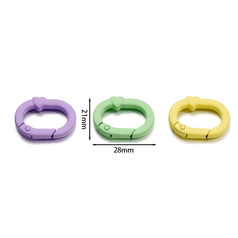5Pcs Candy Color Metal Oval Ring Snap Hook Spring Clasps Clips Key Ring Connectors for DIY Keychain Jewelry Making Accessories