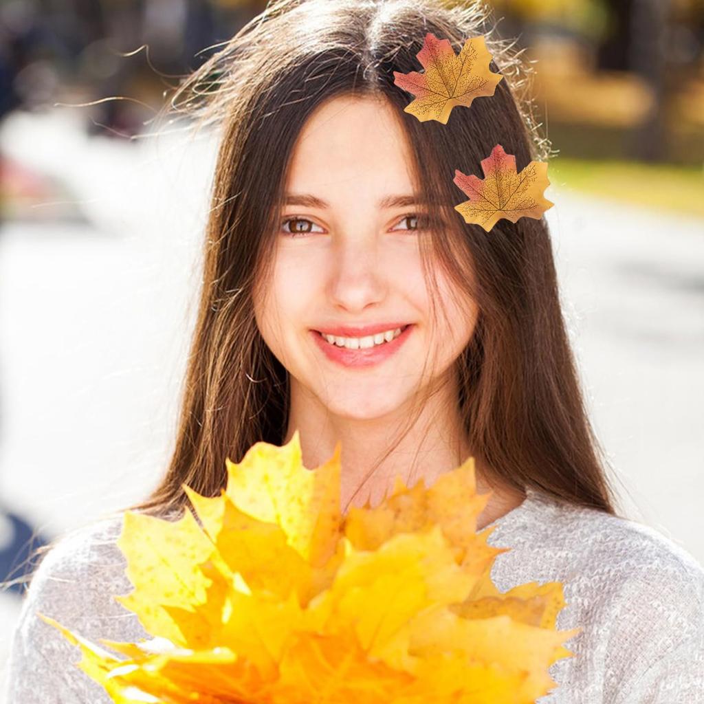 Thanksgiving Festival Thema Haarspangen Set mit 10 für Frauen Mädchen Rutschfeste Blattspangen Alle Altersgruppen Party Requisiten Haarschmuck