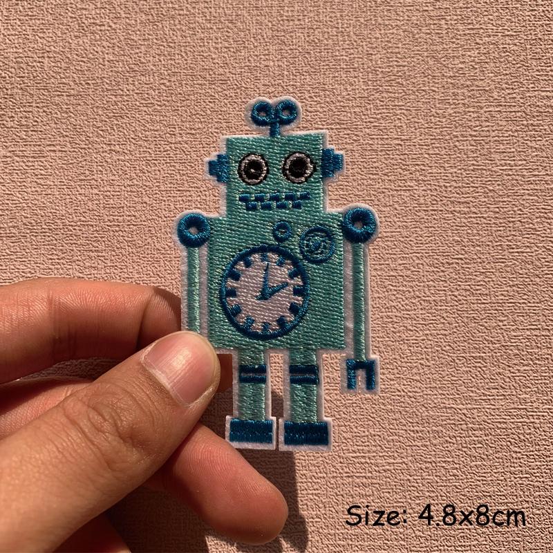 

9 цветов механика вышитая нашивка робот лента пришить железную аппликацию на одежду DIY наклейки 4.8x8cm