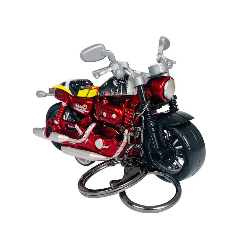 Cartoon-Legierung Rückzieh-Motorrad Schlüsselanhänger Anhänger - Spielzeug Geschenk für Schüler und Paare