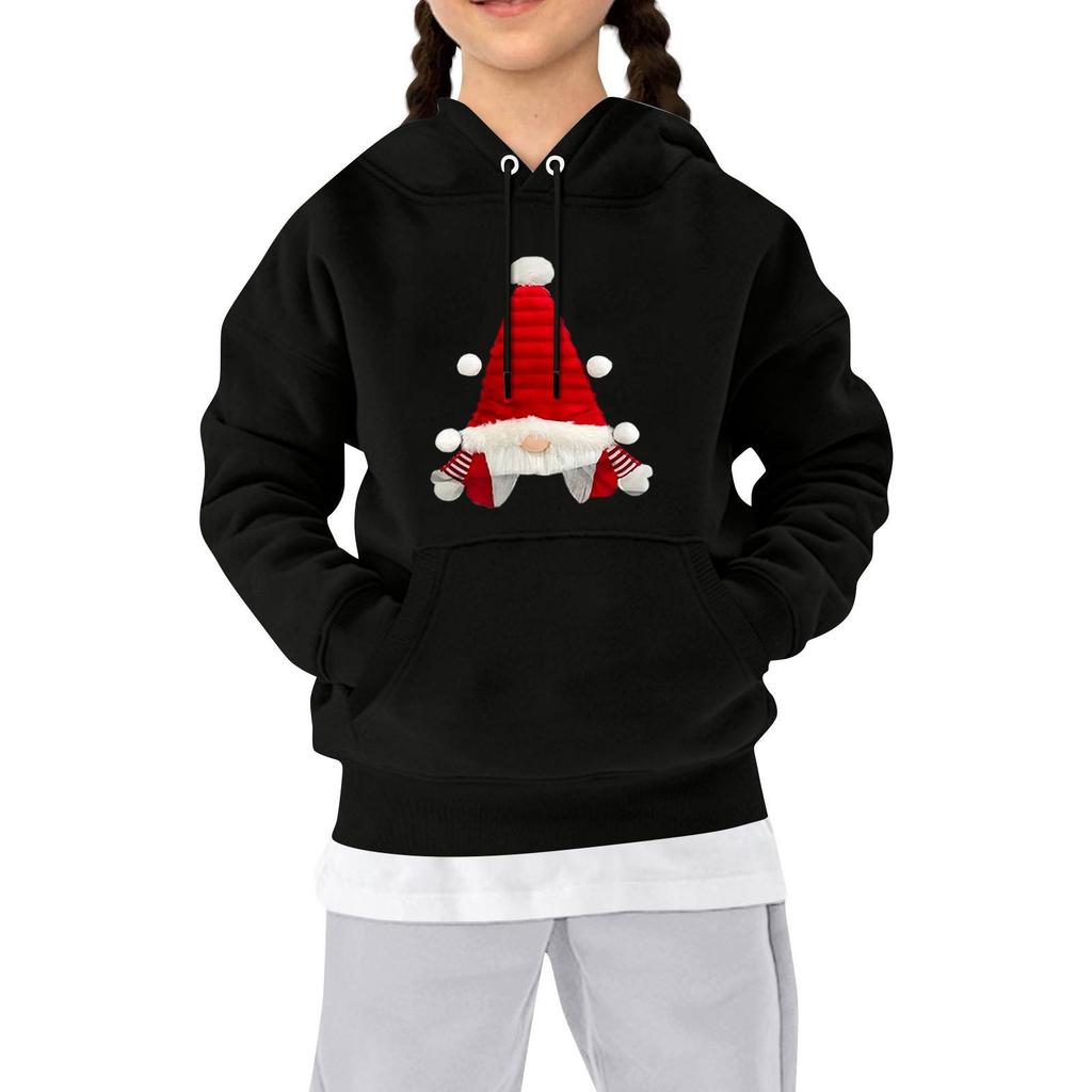 Sweatshirts For Teen Girls Hoodies Long Sleeve Drawstring Pullover Cute Printed Oversized Hoodie Christmas
