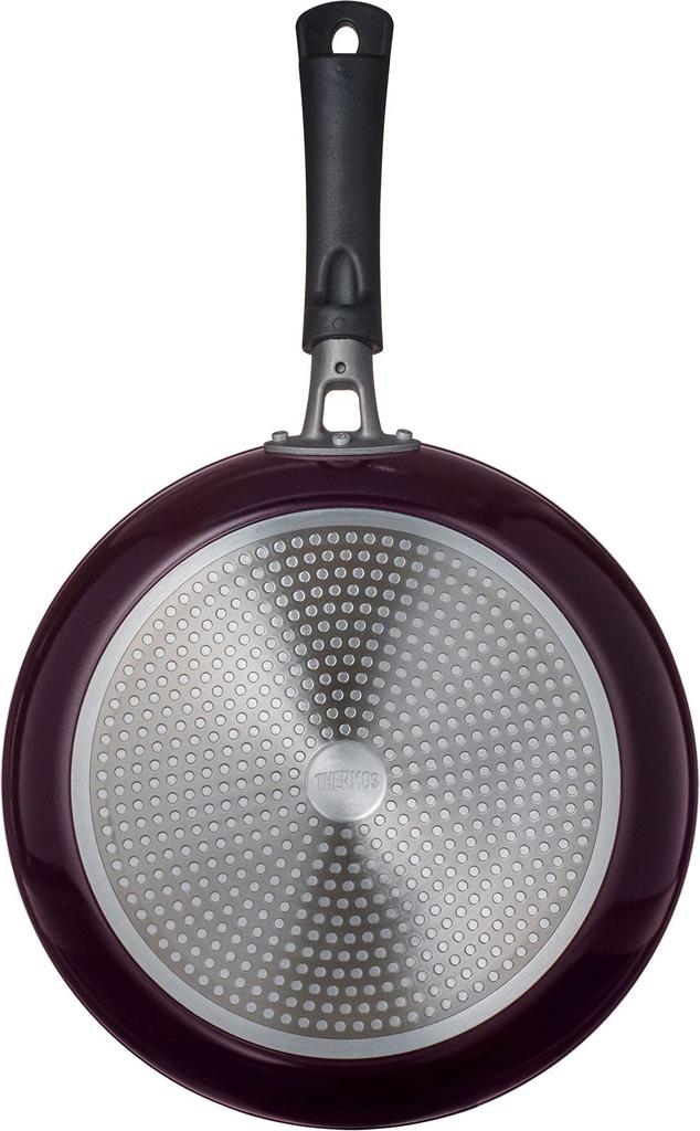 Thermos Frying Pan 28cm Plasma Super Hard Coat IH Compatible Black BK KFC-028