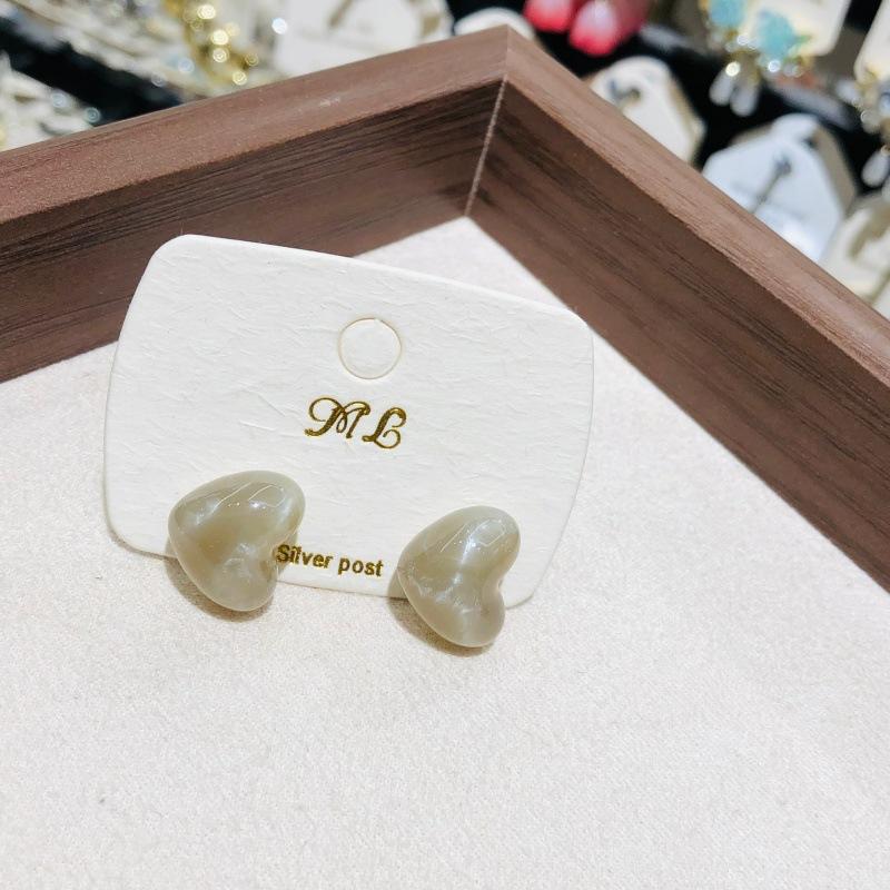Shine Cute Marine Heart Earrings New Trend Boho Atomic Love Heart Stud Earrings Fashion Jewelry for Women