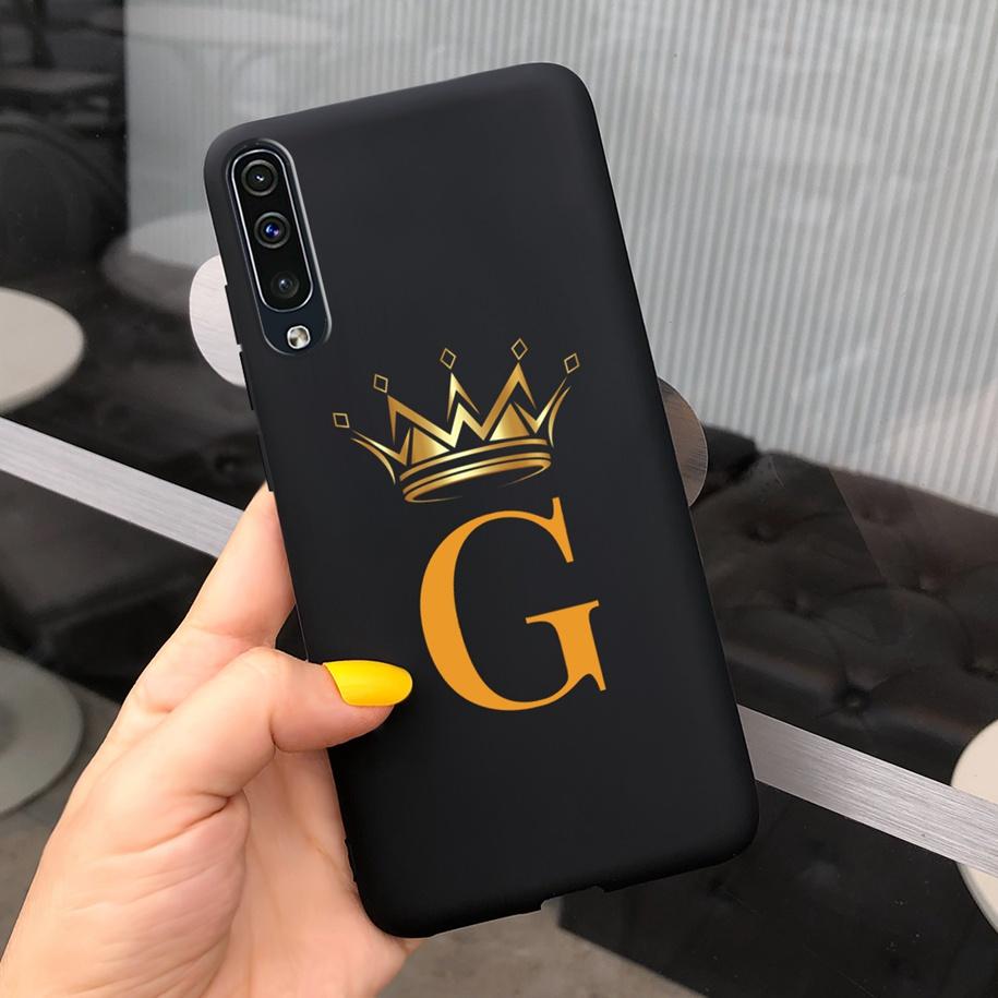 For Samsung Galaxy A50 A50S A30S Case Silicone Letters Crown Back Cover Phone Cases For Samsung A50 A 50 30 S A307F A507F Fundas
