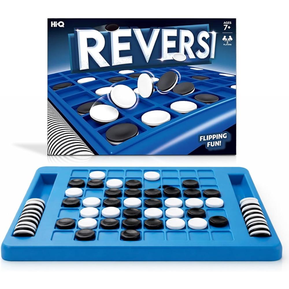 Reversi Board Game for Kids & Adults 14x10x2 Inches – Othello Classic Board Game - with 64 Reversible Discs & Built-in Storage – Strategy Board Game