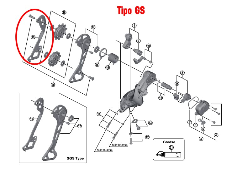 SHIMANO Repair Parts Left Plate GS Y5RT09000 (for Type) RD-RX812 RD-M8000
