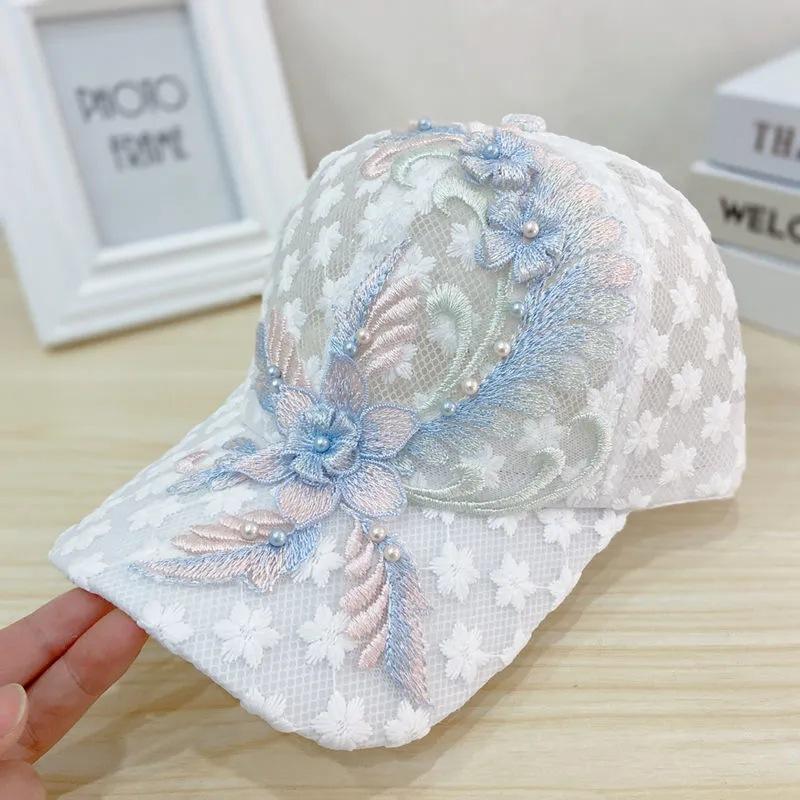 Fashion Baseball Cap Women's Summer Thin Mesh Breathable Lace Cap Sun Hat