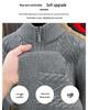 Herren Winter dicker Strick Pullover mit halbem Reißverschluss und Stehkragen