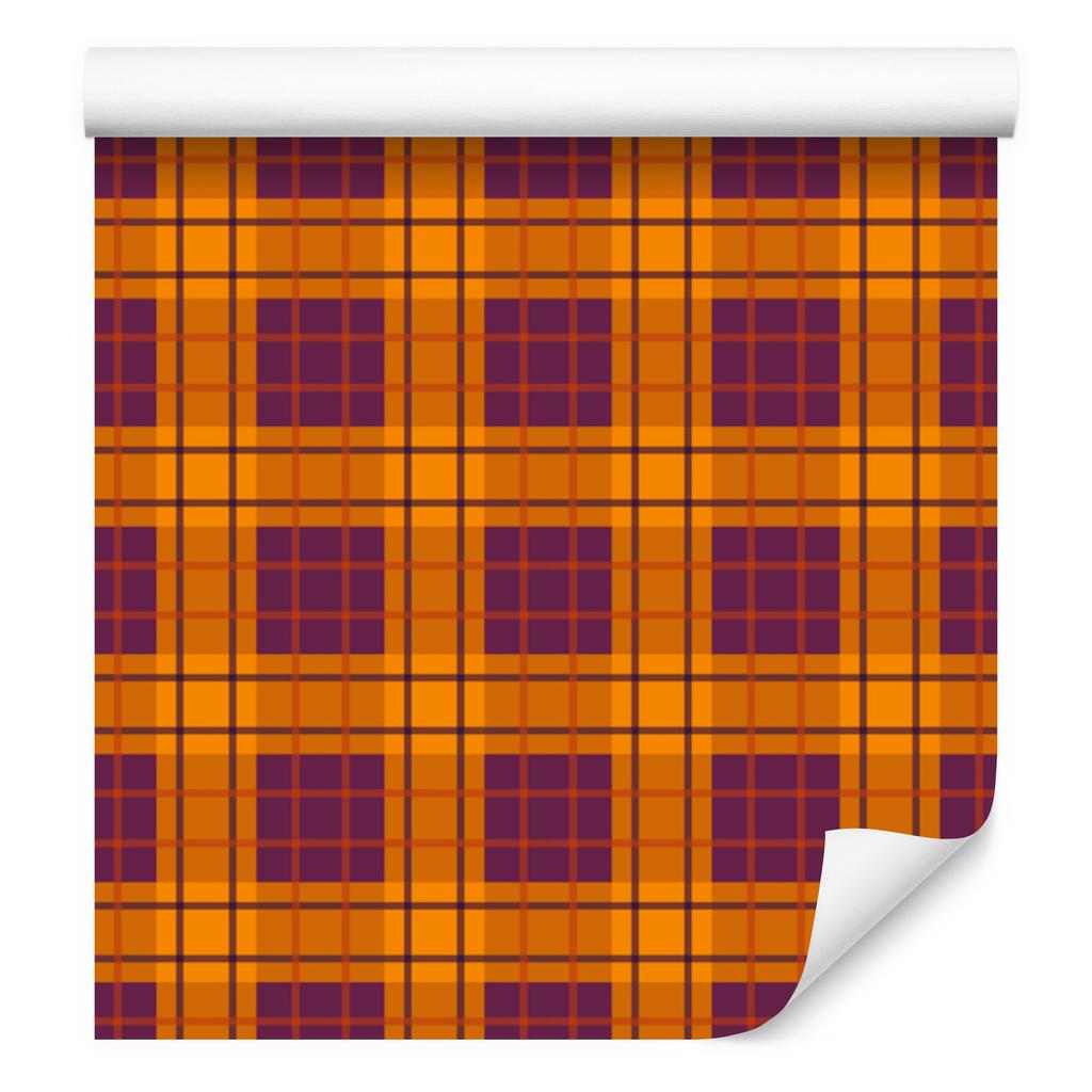 Halloween Plaid Wallpaper Orange and Gold for Living Room and Bedroom 50x1000