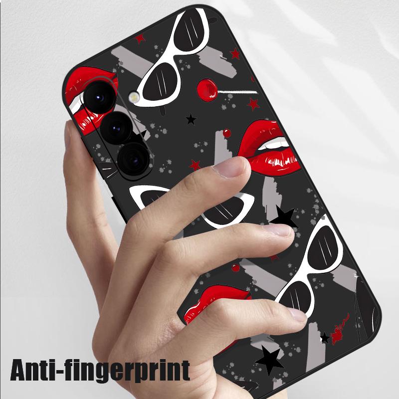 Coque Mode Motif Baisers Lèvres Pour Samsung Galaxy S26 S25 Ultra S24 S23 S22 Plus S21 FE A15 A16 A17 A35 A36 A54 A55 A56 5G Coque Souple