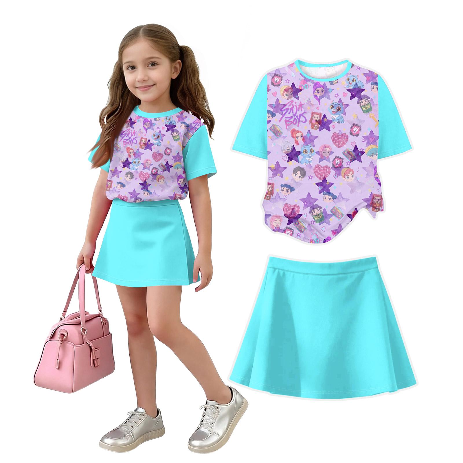 

Infant Newborn Baby Girls Boys Loose Print T-shirt+Pants Print Outfits Set 100 чёрный