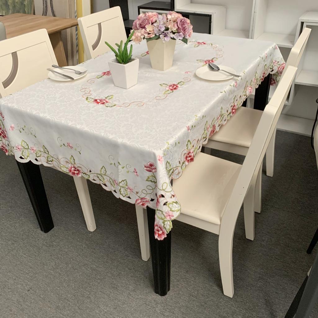 European Pastoral Embroidered Tablecloth Rectangular Dining Table Mat Polyester Embroidered Fabric Coffee Table Tablecloth