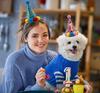 Pet Birthday Hat Scarf Set Adjustable, Cat/Dog Birthday Supplies Mini Pet Saliva Towel Cat/Dog Supplies