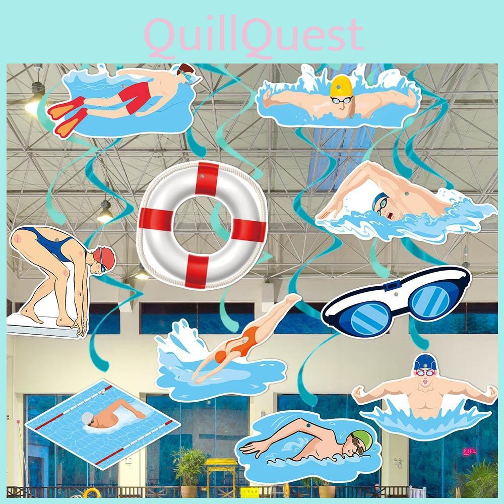 Themed Summer Swimming Birthday Party Activity Decoration Pendant Spiral