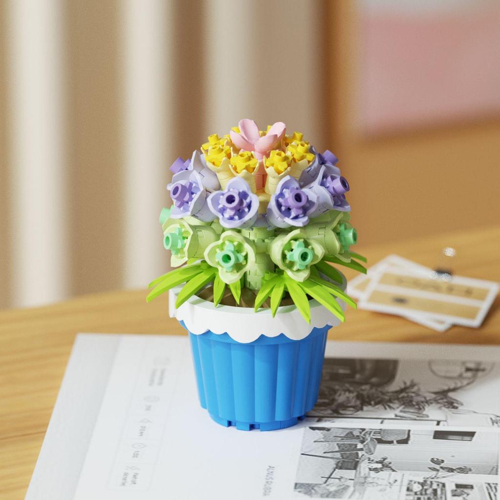Immortal Flower Succulent Building Blocks - Creative Model for Desktop Decor