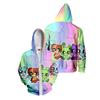 Women Men's Casual Hooded Zipper Sweatshirt Sportswear Loose Fit Comfortable Soft Material Anime Smiling Critters Print Hoodies