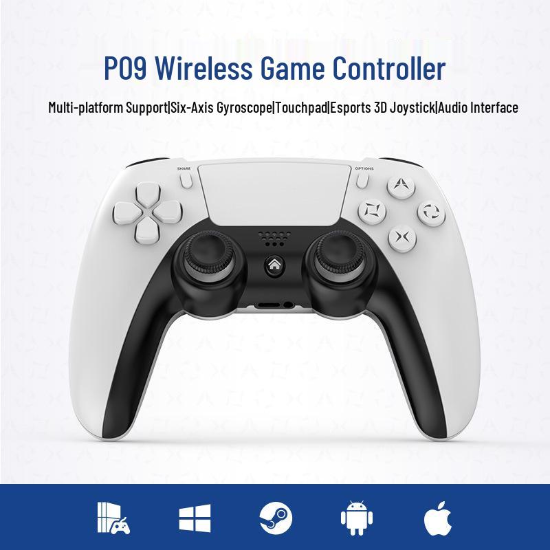 Bluetooth Six-Axis PS4 Controller with Touchpad, Audio Interface, and Motion Sensing for Android, iOS, Computer, and Steam.