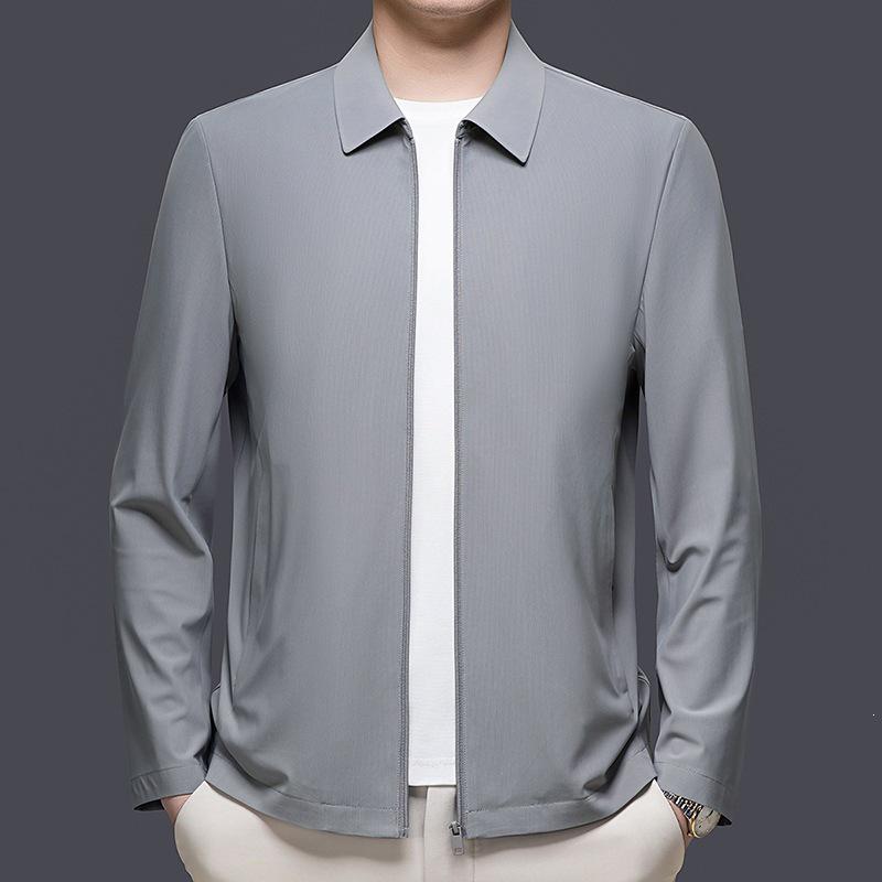 Men's Ice Silk Lapel Jacket - Lightweight, Versatile, Trendy Spring/Summer Outdoor Sun Protection Top