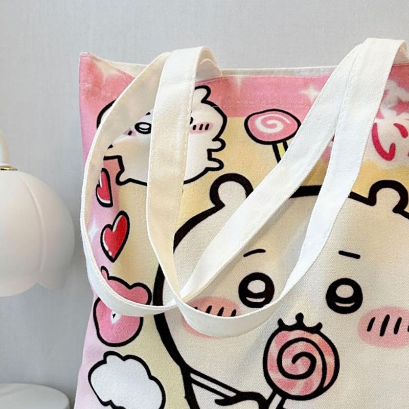 Geantă de Pânză Chikawa cu Un Singur Umăr Kawaii Anime Drăguț Student Desen Animat Capacitate Mare Design Nișă Geantă Tote