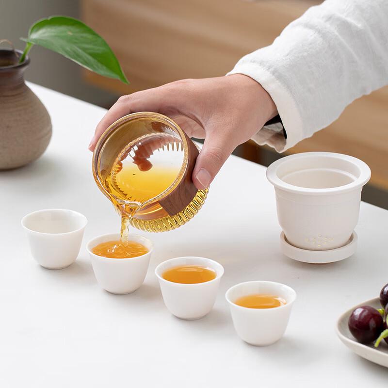 DARUNYAO Ceramic Portable Quick Brew Tea Set