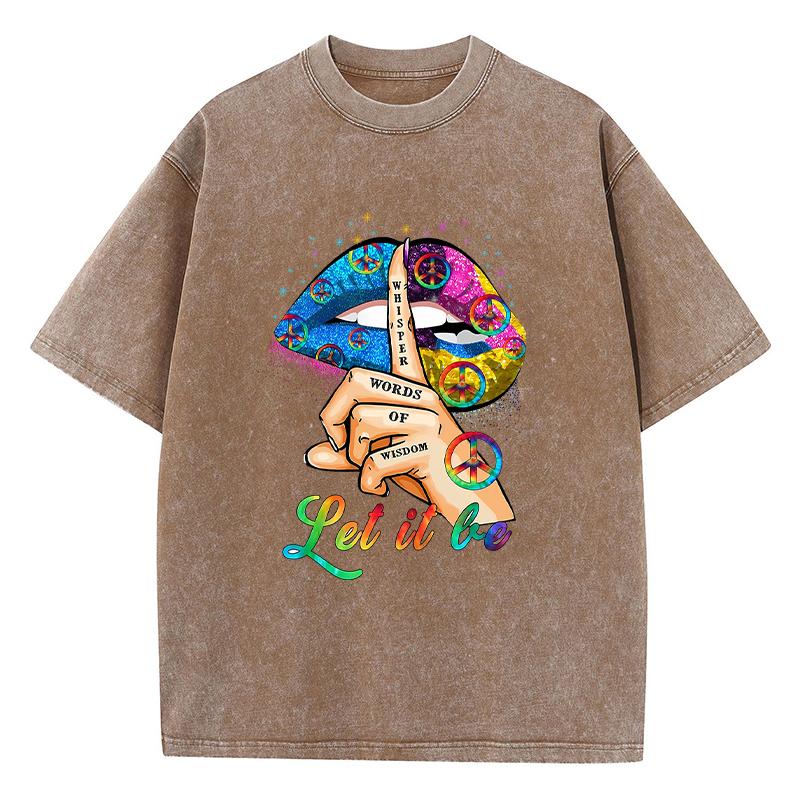 

Летняя женская хлопковая футболка с принтом Let It Be Whisper Words Of Wisdom, модная женская одежда оверсайз 3XL