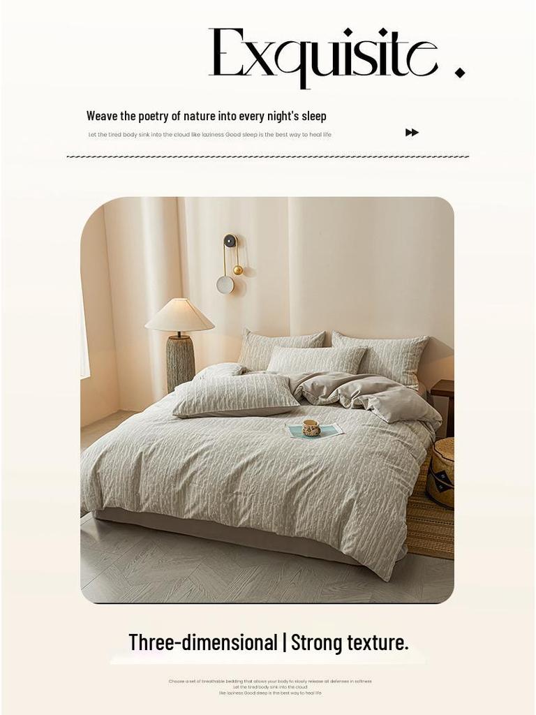 2025 Style Pure Cotton Double Gauze Flannel Bedding Set - Winter Duvet Cover and Bed Sheet, 100% Cotton