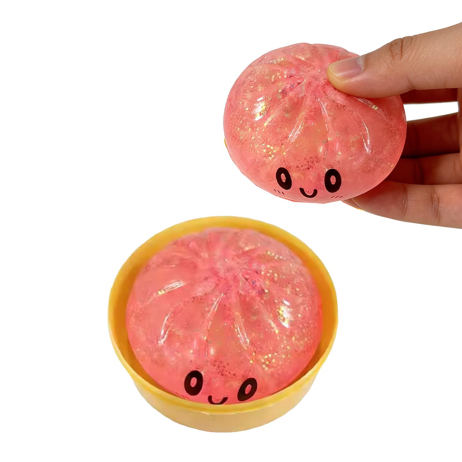 

Realistic Giant Steamed Bun, A Toy With A Steamer, A Slow- Dough Ball Designed For Stress Relief Glitter Dumpling One Size розовый