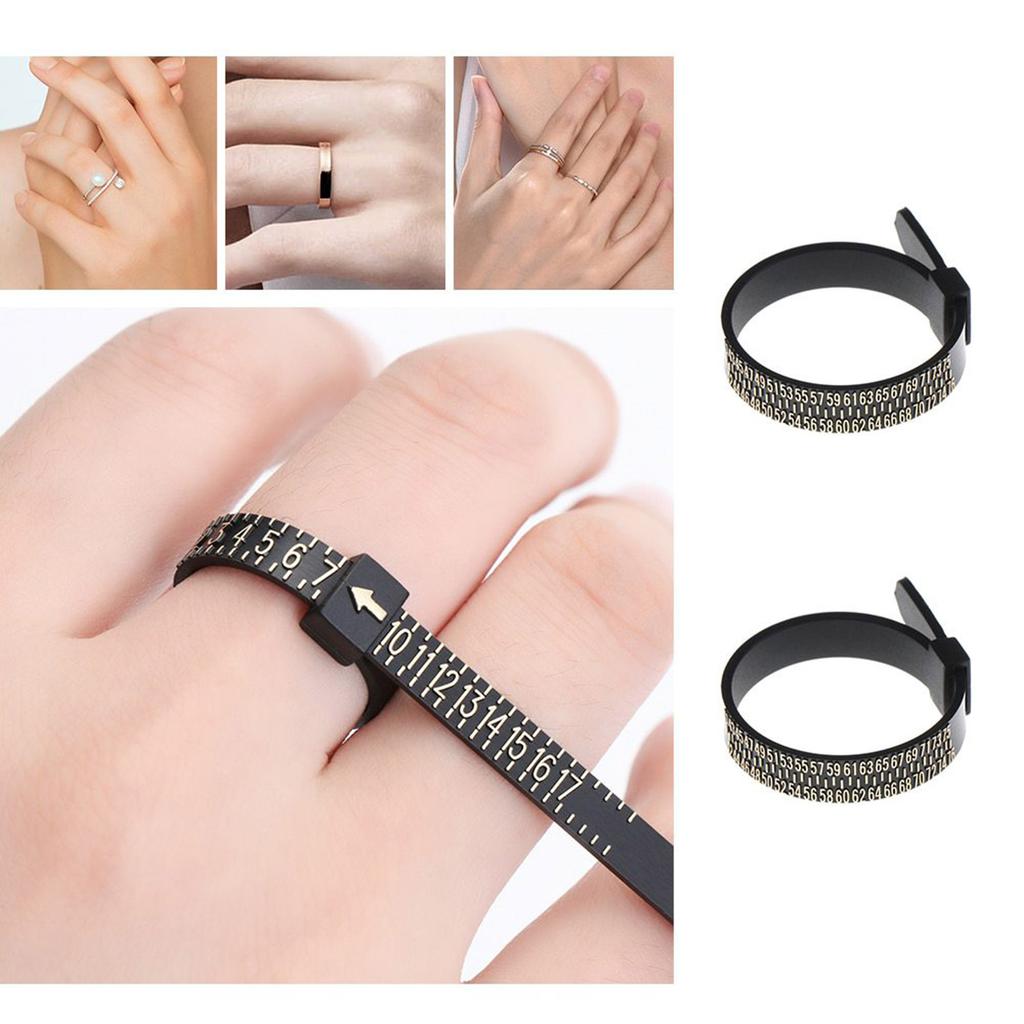 Set of 4 Finger Measurement Tools Practical Rings Sizer Measuring Scales Precise Finger Sizer Set with Cloth Sponge