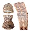 Ice Silk Cycling Hat & Face Set with Arm Sleeves for Outdoor Sports Gaiter Bandana Checkered Pattern
