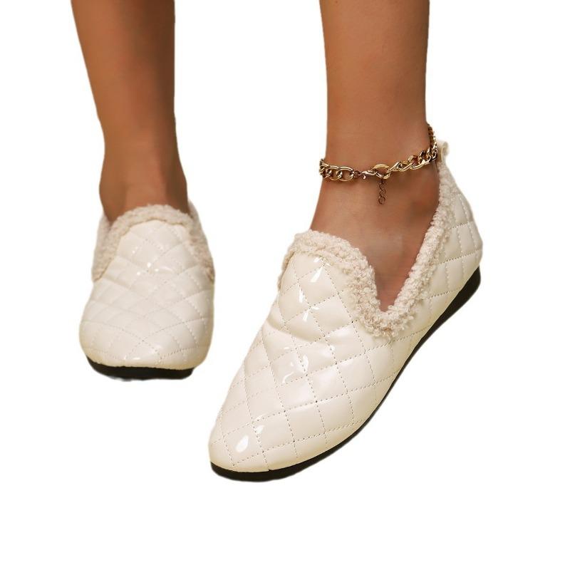 Autumn and winter new velvet warm shallow beanie shoes female lazy one pedal flat women's shoes