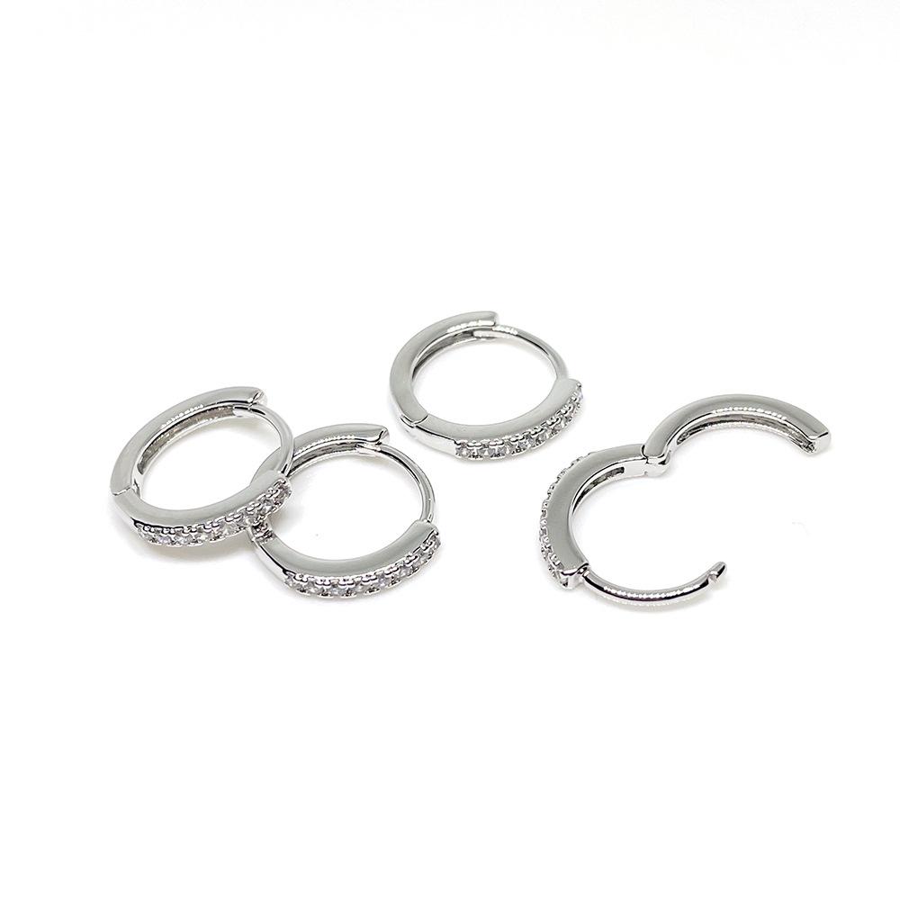 Геометрические серьги-кольца с кубическим цирконием, покрытые 14-каратным золотом