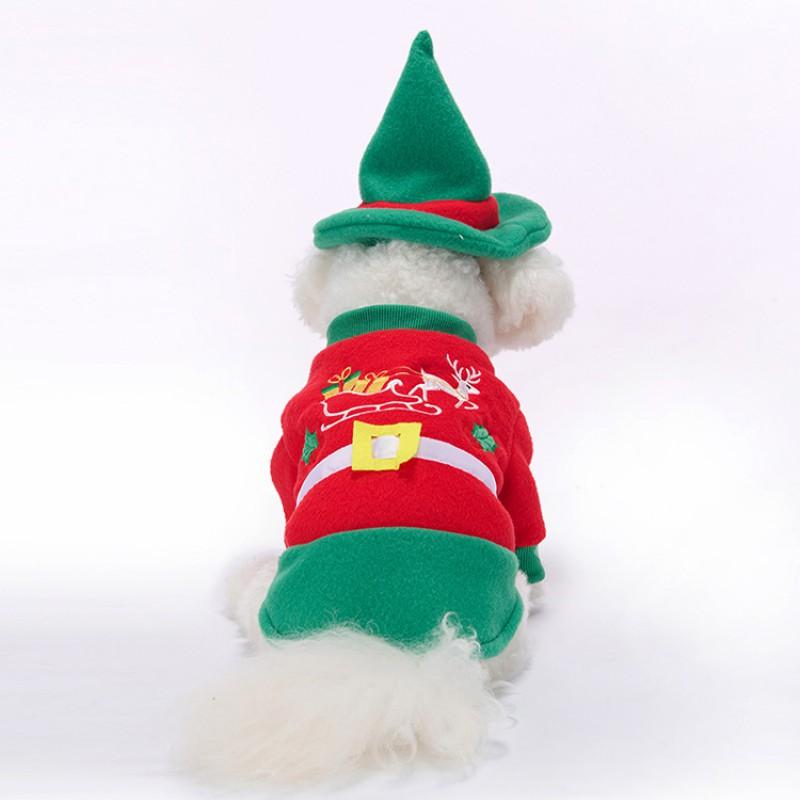 Festive Pet Costume Small To Medium Dogs Christmas Themed Plush Dog Outfit Two-Legged Design