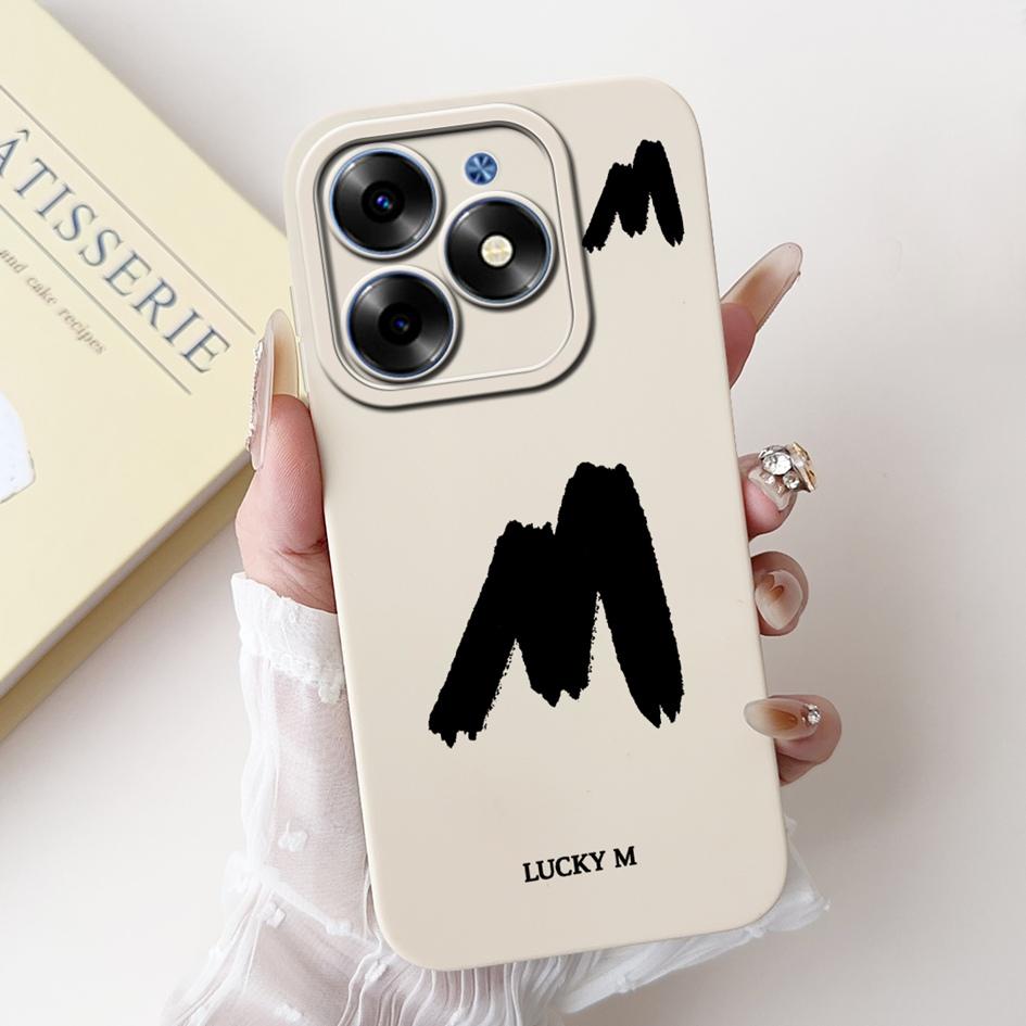 For Tecno Spark Go 2024 Case BG6 BG6i Pop 8 Simple A Z Letters Silicone Camera Protection Funda On Tecno Spark 20 20C Back Cover