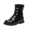 Letter girls leather boots children's boots 2025 autumn and winter new middle-aged and older children's girls personality catwalk Martin boots