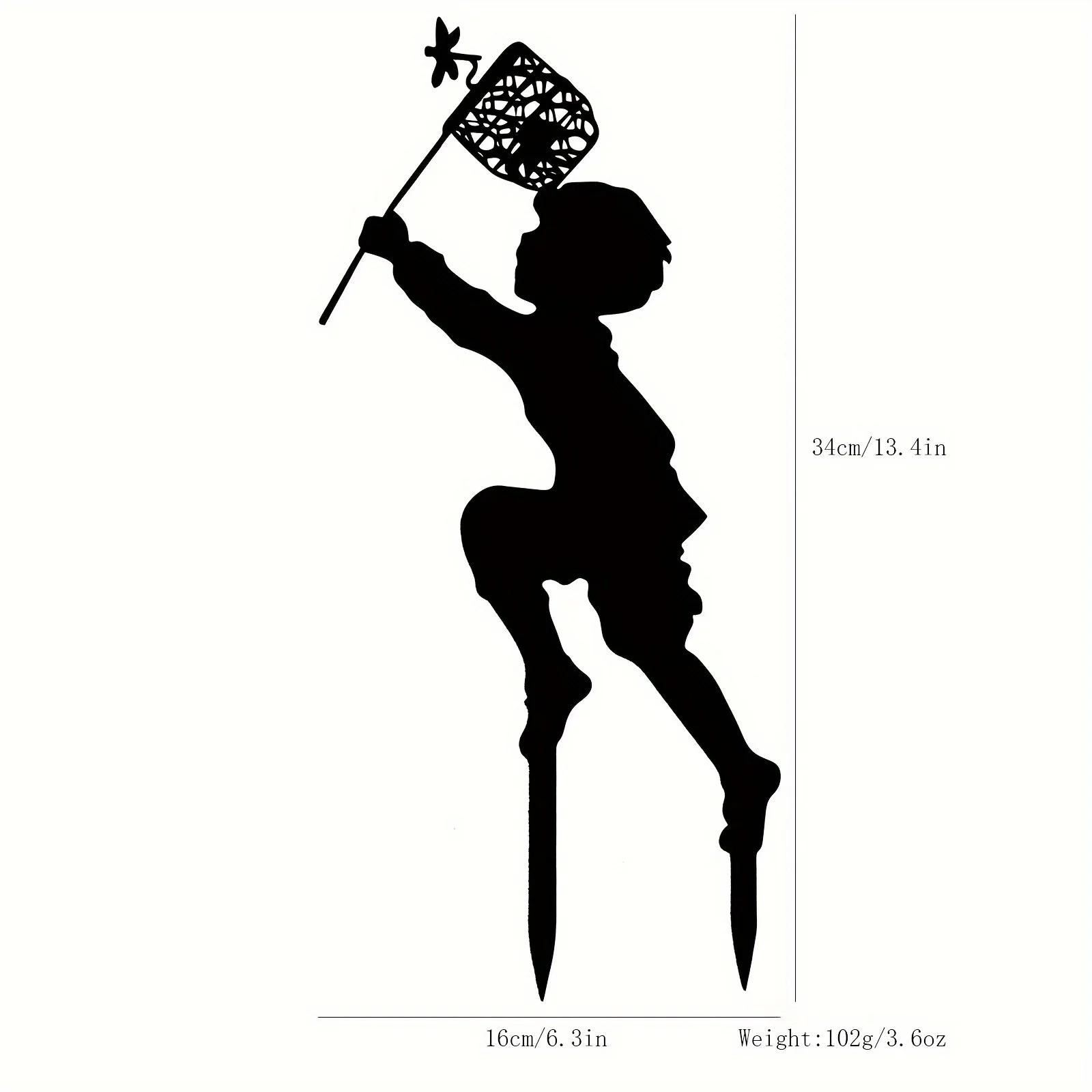 

Металлические садовые декоративные вставки в грунт с очаровательным узором бабочки для мальчиков и девочек. Идеально подходят для наружного садового декора и экспозиций. чёрный