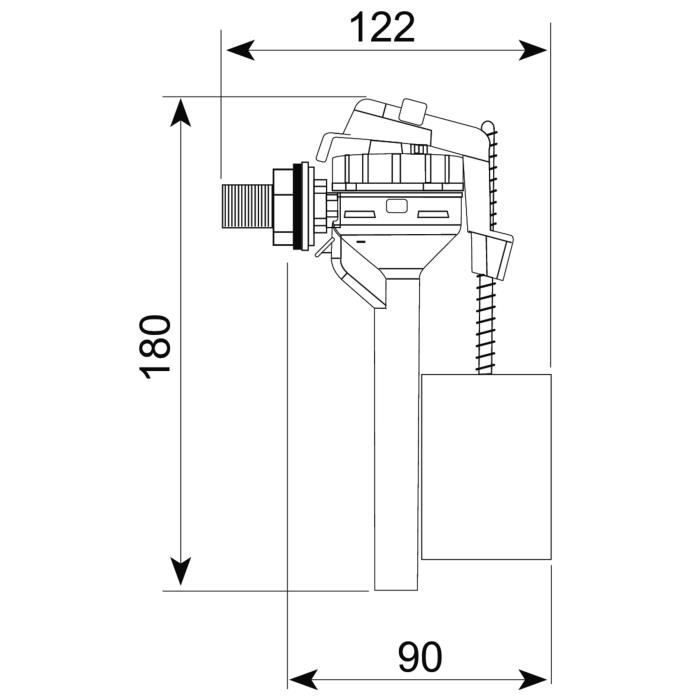 Robinet flotteur - wirquin - topy - alimentation latérale - remplissage rapide - résistance pression