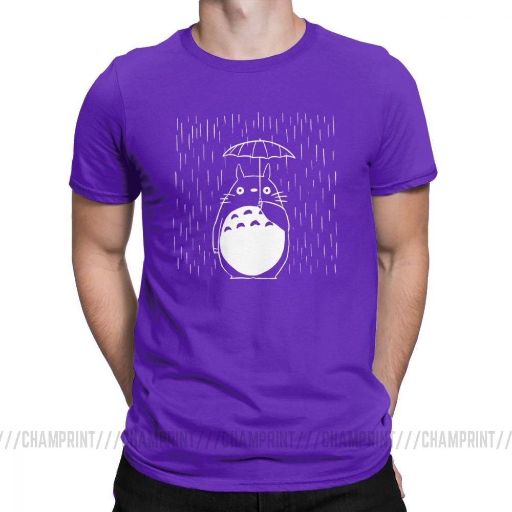 Rainy Day Men S T Shirt Japan Anime My Neighbour Totoro Funny Tees Short Sleeve Round