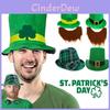 Chapéu de Coco de Veludo Verde Trevo Adulto Para St. Look de Leprechaun Irlandês para o Dia de São Patrício