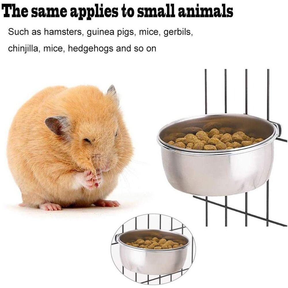 Stainless Steel Pet Bowl Anti-gnawing Cage Food Dispenser New Pet Feeder Cat Dog